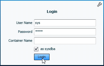 Oracle Enterprise Manager login screen