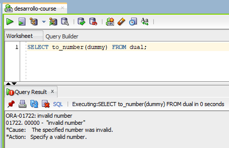 Runtime error message in Oracle