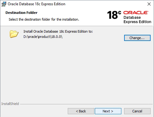 Oracle XE installer installation path