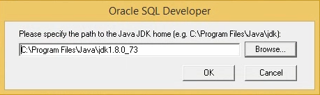 SQL Developer JDK location dialog
