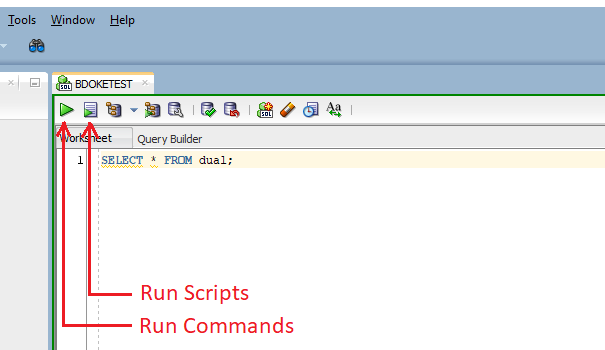 How to run commands in SQL Developer